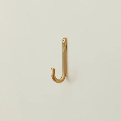 Golden Linen brass wall hook – polished brass minimalist hook for storage