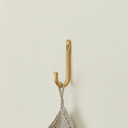Brass Wall Hook – Polished Brass, Minimalist Design for Entryway & Bathroom Storage