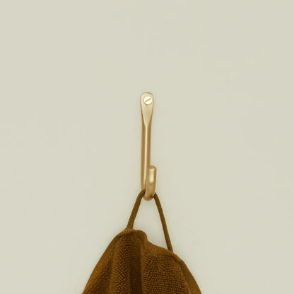 Brass Wall Hook – Polished Brass, Minimalist Design for Entryway & Bathroom Storage