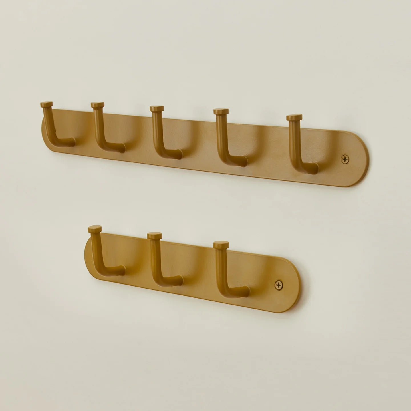 Golden Linen Mustard 3-Hook Solid Metal Wall Rack