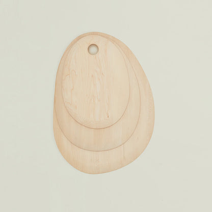 Golden Linen Maple Pebble Cutting Board - handmade organic maple wood cutting board