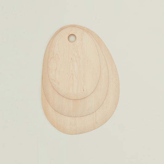 Golden Linen Maple Pebble Cutting Board - handmade organic maple wood cutting board