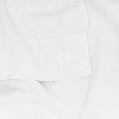 Golden Linen Simple Flat Sheet in White - European linen bedding