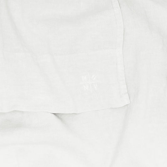 Golden Linen Simple Flat Sheet in White - European linen bedding