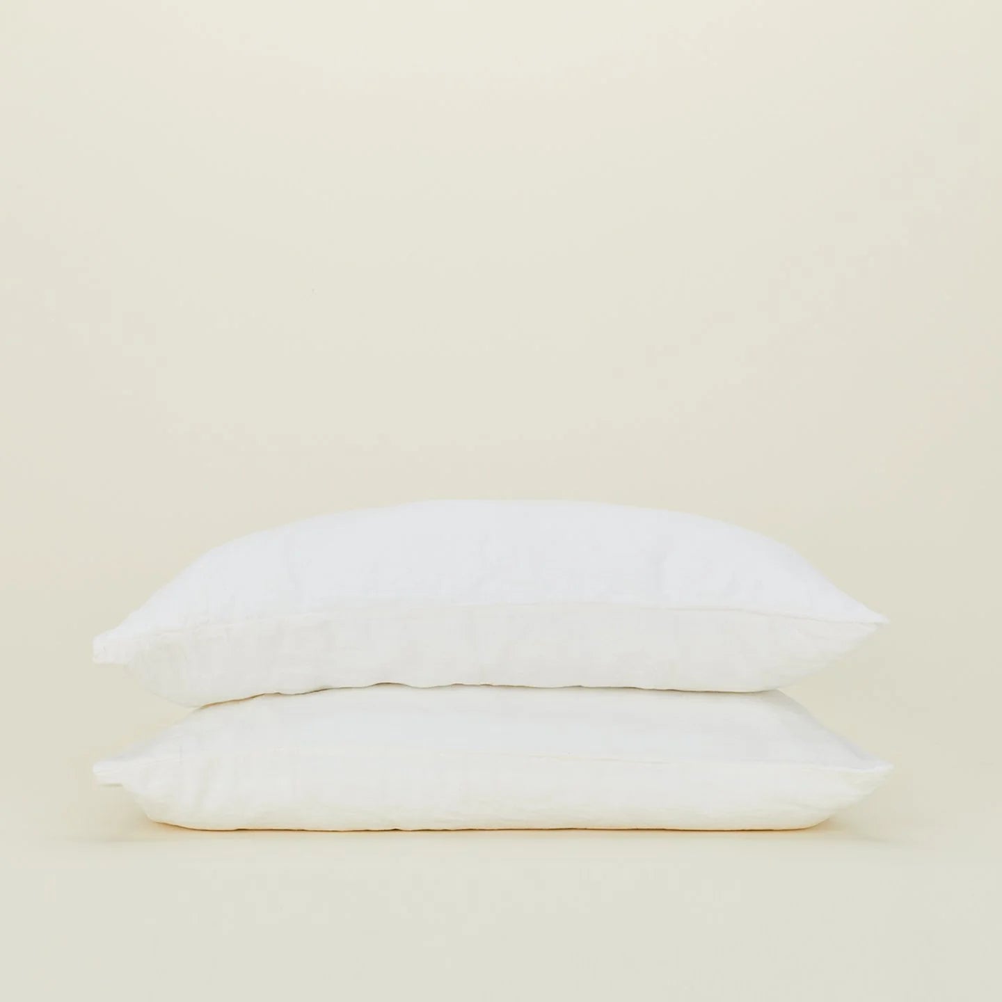 Golden Linen Simple Linen Pillowcases, Set of 2 - White