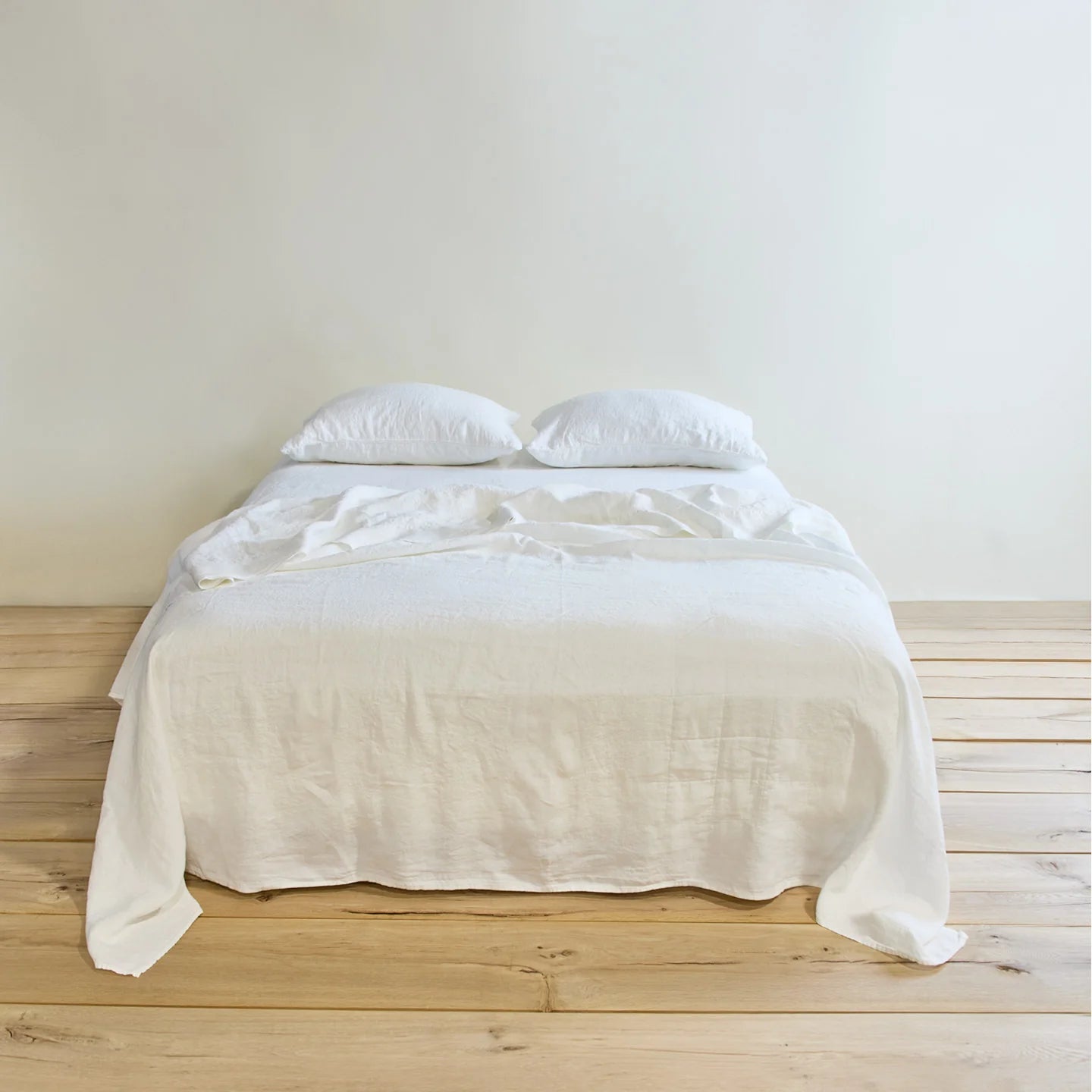 Simple Linen Pillowcases, Set of 2 - White