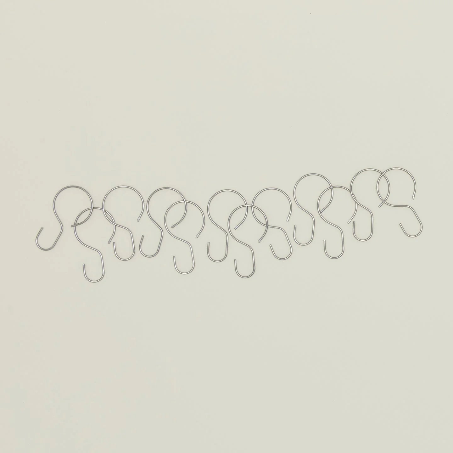 Golden Linen stainless steel shower curtain hooks set of 12 in silver finish
