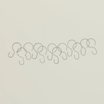 Golden Linen stainless steel shower curtain hooks set of 12 in silver finish