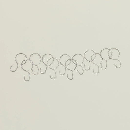 Golden Linen stainless steel shower curtain hooks set of 12 in silver finish