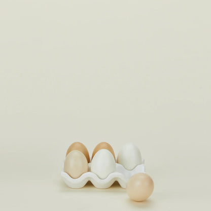 White Ceramic Half Dozen Egg Holder