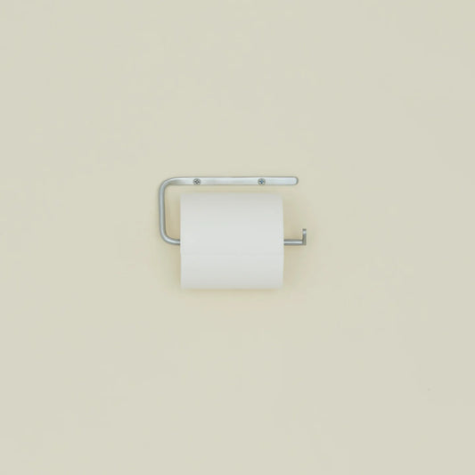 Golden Linen Zinc Plated Toilet Paper Holder in polished silver for modern bathroom